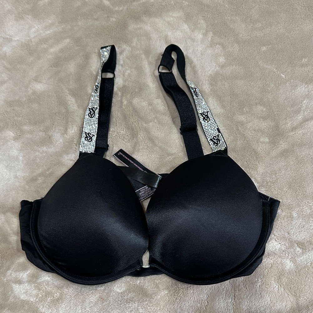 Victoria's Secret Black Bra with Embellished Straps